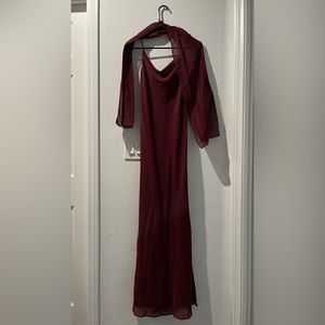 burgundy cocktail dress